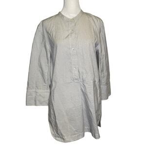 Vince. blue & white striped cotton tunic top size M